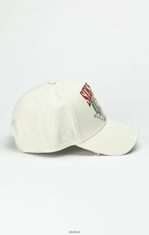 SikSilk Accessory 020XHH228 Ecru Varsity Trucker Cap Unisex