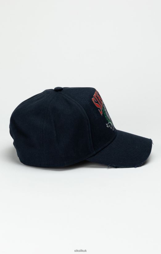 SikSilk Accessory 020XHH236 Navy Varsity Trucker Cap Unisex