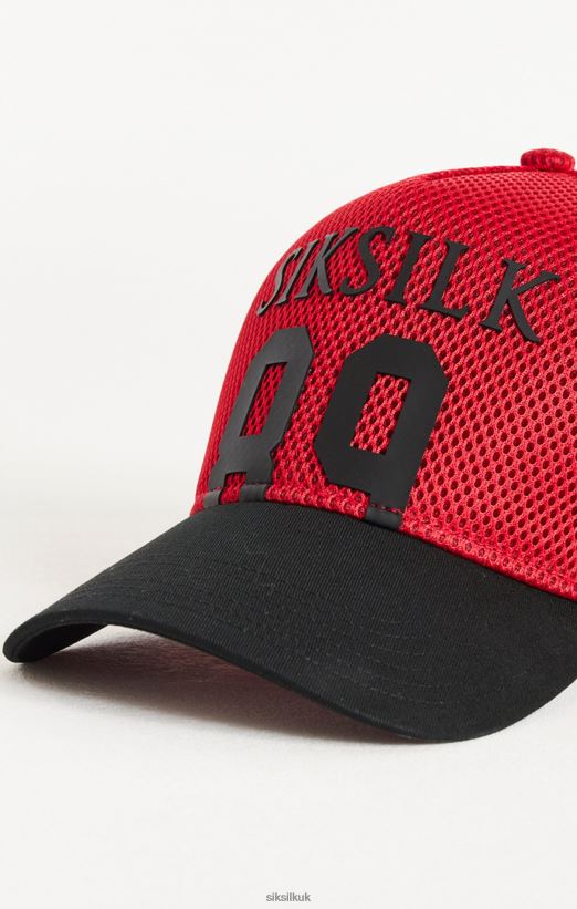 SikSilk Accessory 020XHH241 Red Full Mesh 89 Trucker Cap Unisex