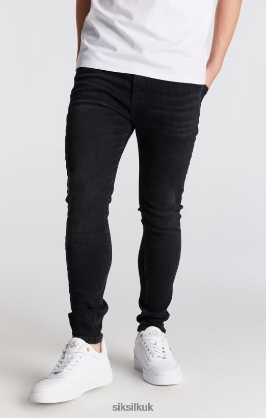 SikSilk Apparel 020XHH307 Black Essential Skinny Denim Jean Boys