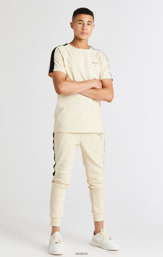 SikSilk Apparel 020XHH305 Beige Taped Jogger Boys
