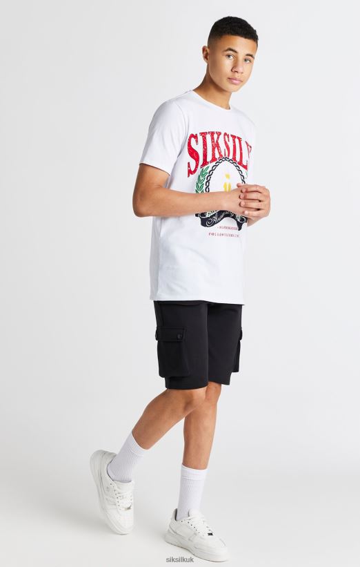 SikSilk Apparel 020XHH315 Black Cargo Short Boys