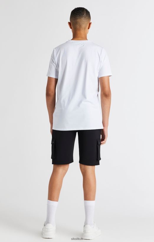 SikSilk Apparel 020XHH315 Black Cargo Short Boys