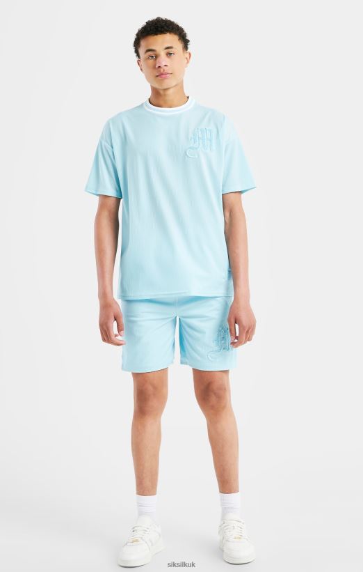 SikSilk x Apparel 020XHH313 Messi Logo Loose Fit Shorts - Blue Boys