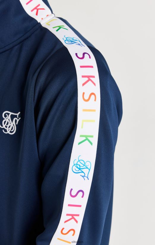 SikSilk Apparel 020XHH287 Rainbow Funnel Neck - Navy Boys