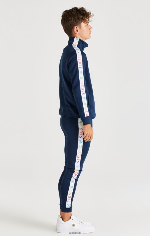 SikSilk Apparel 020XHH287 Rainbow Funnel Neck - Navy Boys