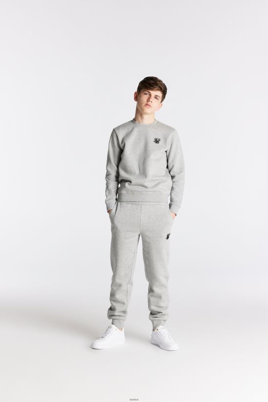 SikSilk Apparel 020XHH289 Grey Marl Essentials Sweatshirt Boys