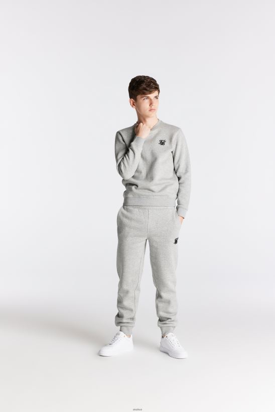 SikSilk Apparel 020XHH289 Grey Marl Essentials Sweatshirt Boys
