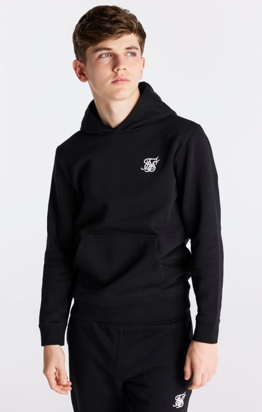 SikSilk Apparel 020XHH290 Black Essentials Overhead Hoodie Boys