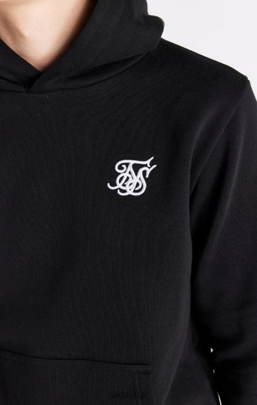 SikSilk Apparel 020XHH290 Black Essentials Overhead Hoodie Boys