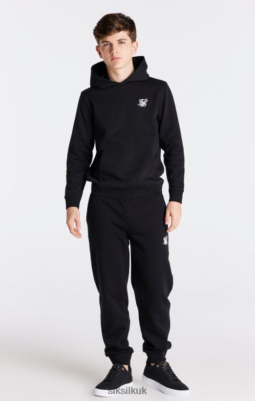 SikSilk Apparel 020XHH290 Black Essentials Overhead Hoodie Boys