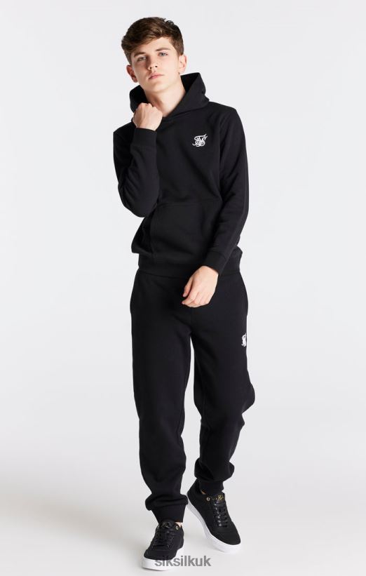 SikSilk Apparel 020XHH290 Black Essentials Overhead Hoodie Boys