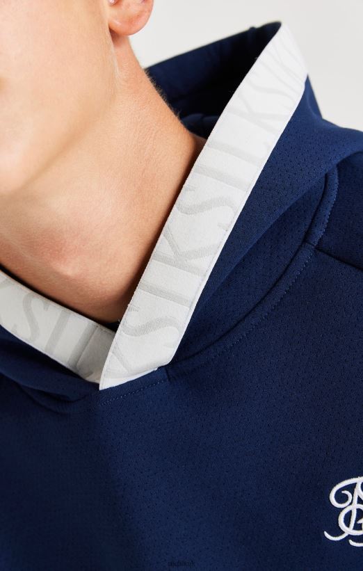 SikSilk Apparel 020XHH292 Dynamic Overhead Hoodie - Navy & White Boys