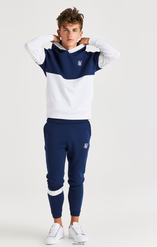 SikSilk Apparel 020XHH292 Dynamic Overhead Hoodie - Navy & White Boys