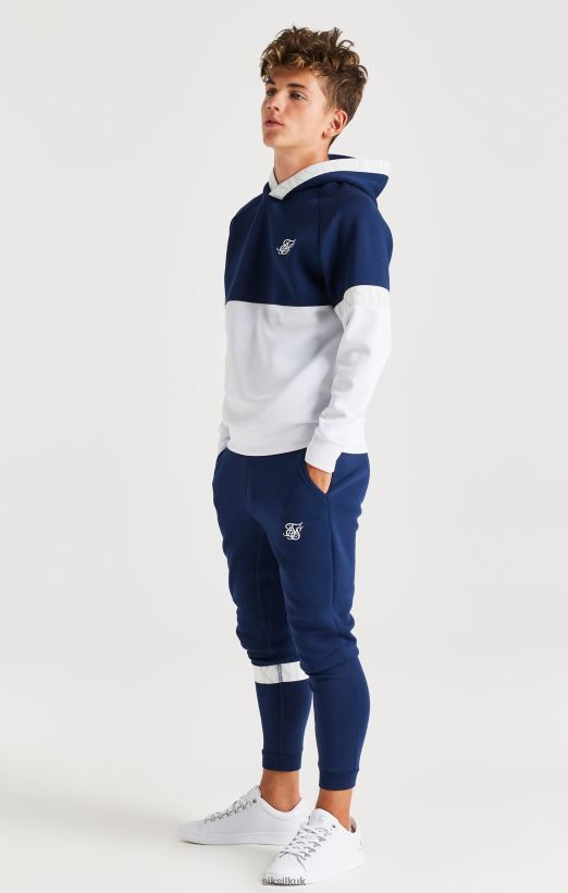 SikSilk Apparel 020XHH292 Dynamic Overhead Hoodie - Navy & White Boys