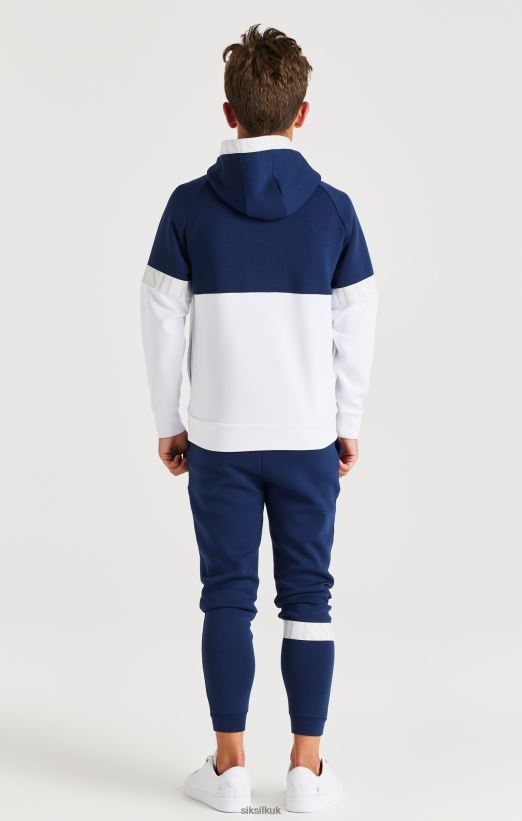 SikSilk Apparel 020XHH292 Dynamic Overhead Hoodie - Navy & White Boys