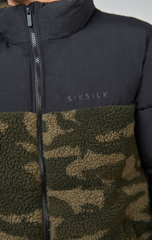 SikSilk Apparel 020XHH297 Camo Borg Puffer Jacket Boys