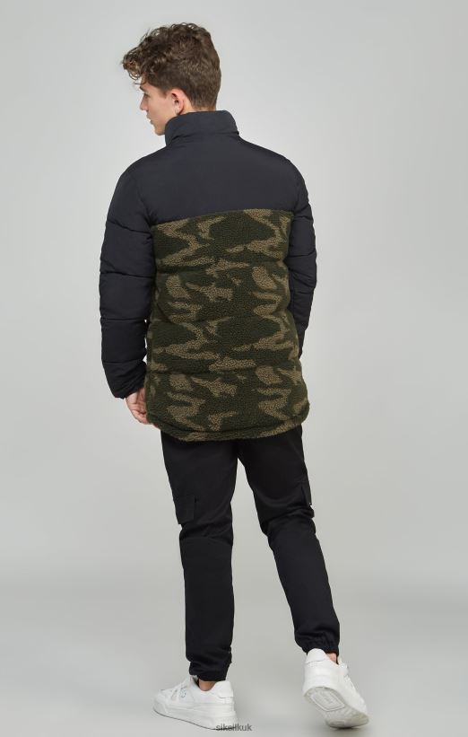 SikSilk Apparel 020XHH297 Camo Borg Puffer Jacket Boys