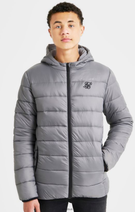 SikSilk Apparel 020XHH298 Grey Reversible Bubble Jacket Boys