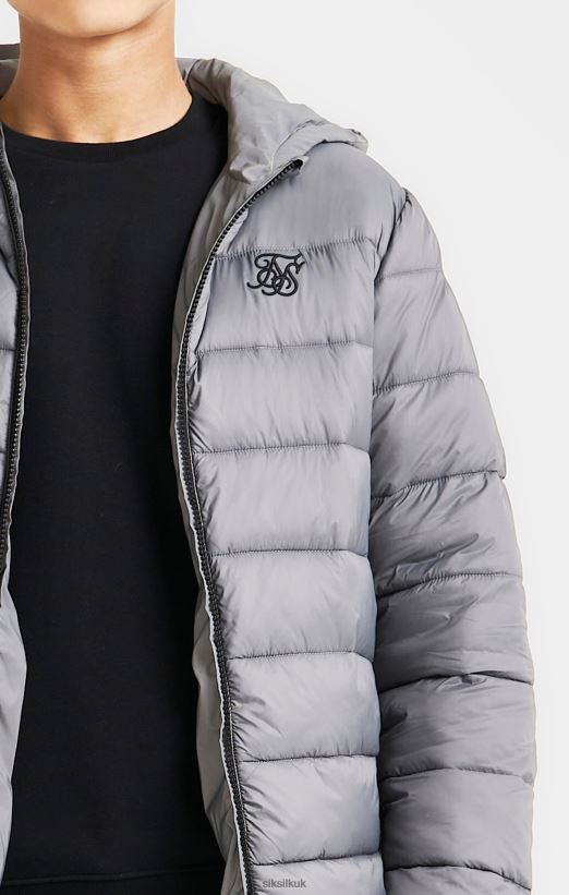 SikSilk Apparel 020XHH298 Grey Reversible Bubble Jacket Boys