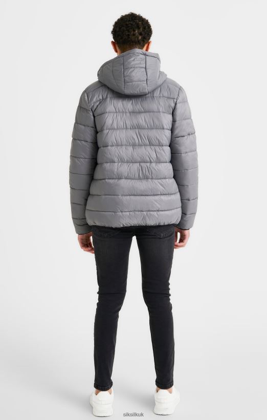 SikSilk Apparel 020XHH298 Grey Reversible Bubble Jacket Boys