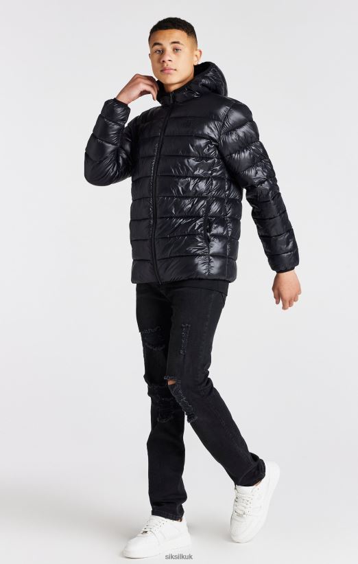 SikSilk Apparel 020XHH299 Black Lightweight Bubble Jacket Boys