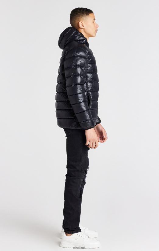SikSilk Apparel 020XHH299 Black Lightweight Bubble Jacket Boys