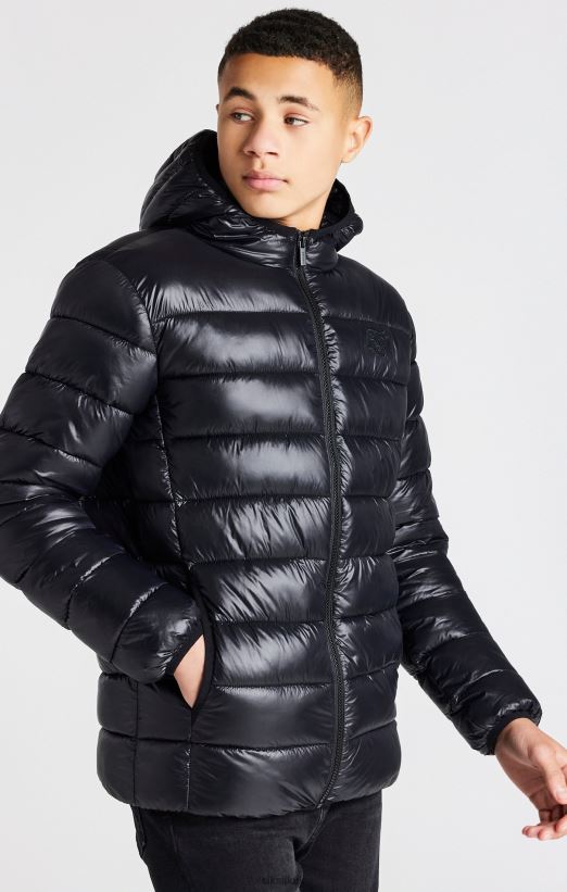 SikSilk Apparel 020XHH299 Black Lightweight Bubble Jacket Boys