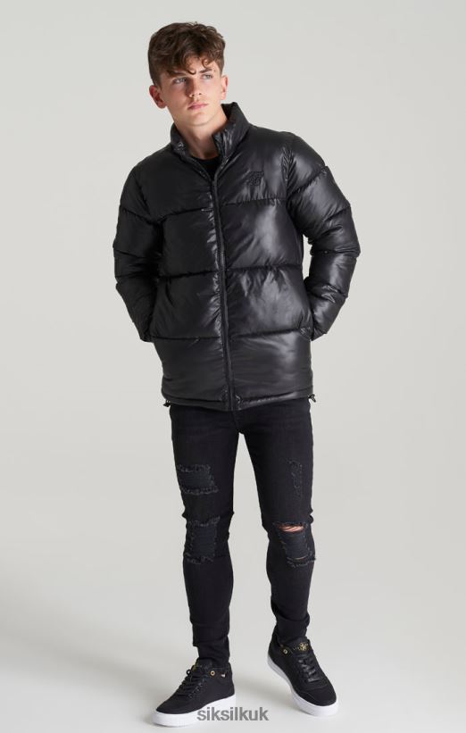 SikSilk Apparel 020XHH300 Black Bubble Jacket Boys