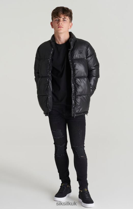 SikSilk Apparel 020XHH300 Black Bubble Jacket Boys