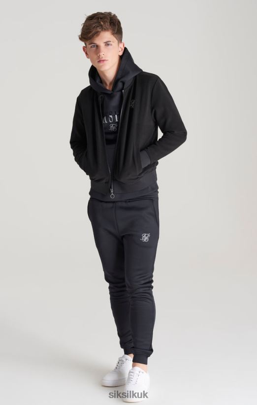 SikSilk Apparel 020XHH301 Black Metallic Logo Bomber Boys
