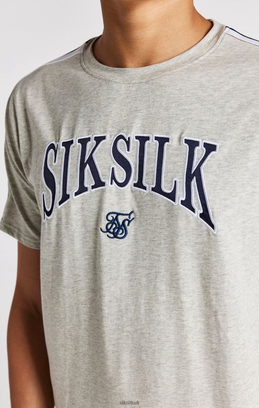 SikSilk Apparel 020XHH283 Grey Marl Varsity T-Shirt Boys