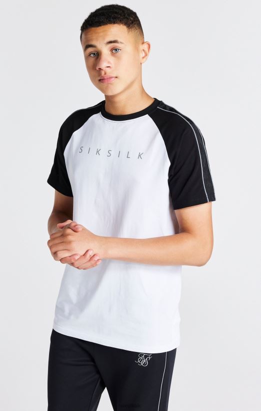 SikSilk Apparel 020XHH284 White Raglan T-Shirt Boys