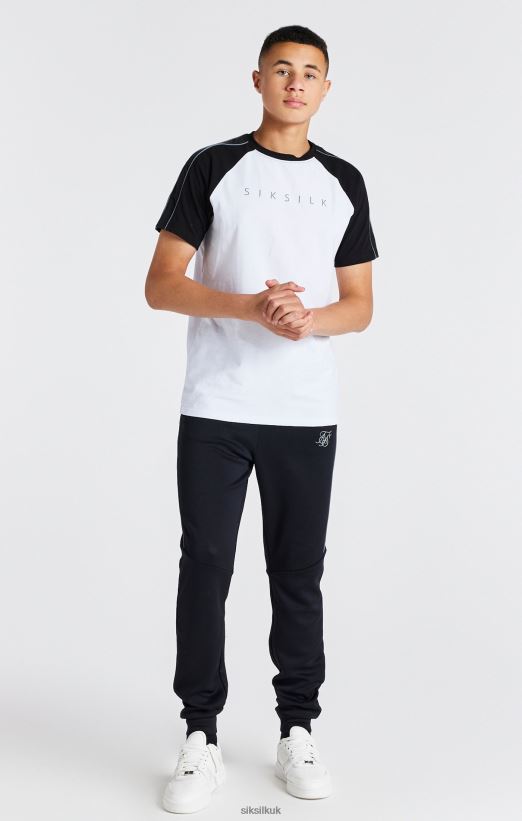 SikSilk Apparel 020XHH284 White Raglan T-Shirt Boys