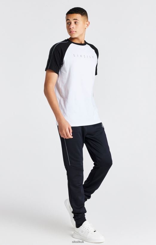 SikSilk Apparel 020XHH284 White Raglan T-Shirt Boys