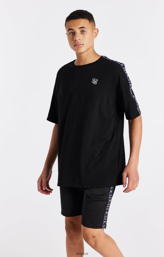 SikSilk Apparel 020XHH285 Black Taped T-Shirt Boys