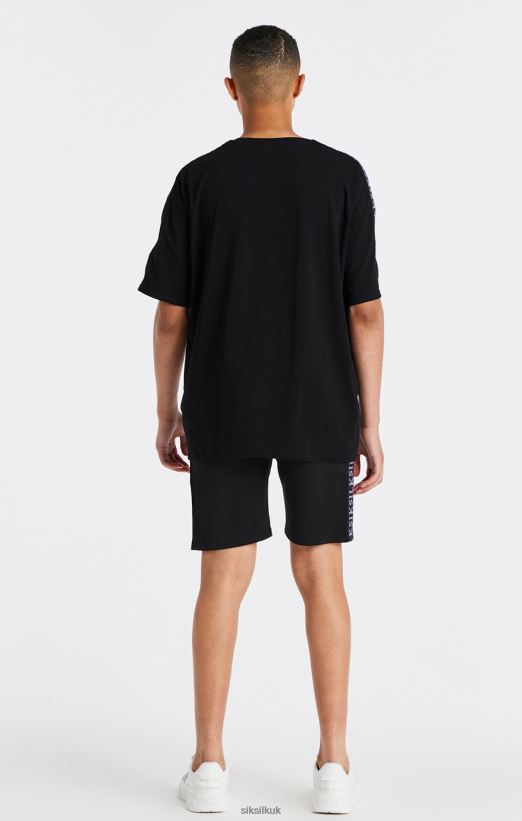 SikSilk Apparel 020XHH285 Black Taped T-Shirt Boys
