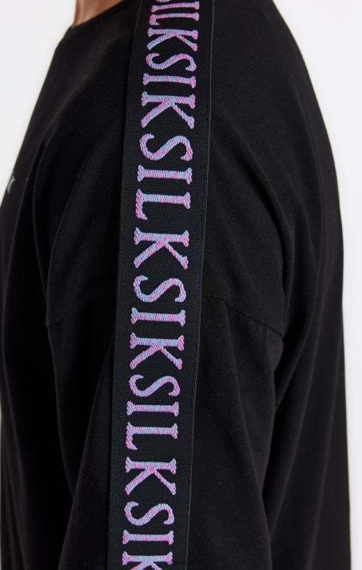 SikSilk Apparel 020XHH285 Black Taped T-Shirt Boys