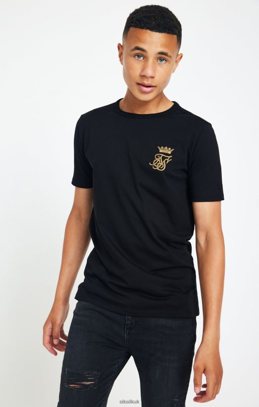 SikSilk x Apparel 020XHH279 Messi Black Logo T-Shirt Boys