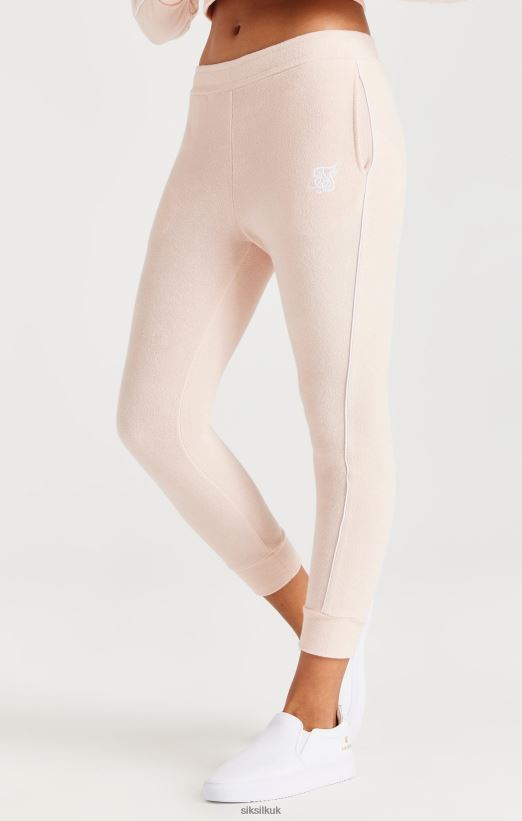 SikSilk Apparel 020XHH346 Towelling Joggers - Pink Girls