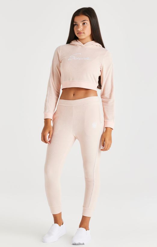 SikSilk Apparel 020XHH346 Towelling Joggers - Pink Girls