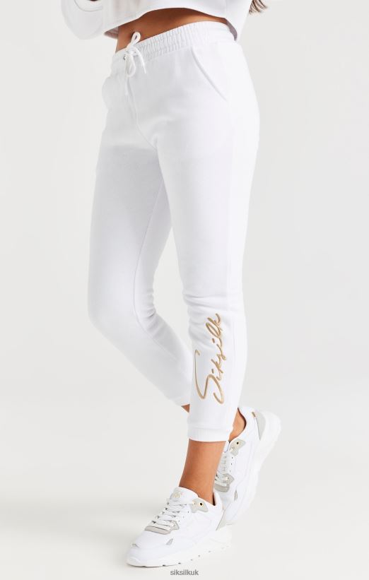 SikSilk Apparel 020XHH347 White Signature Jogger Girls