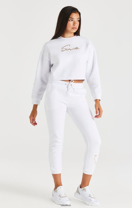 SikSilk Apparel 020XHH347 White Signature Jogger Girls