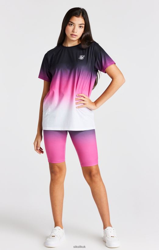 SikSilk Apparel 020XHH357 Pink Fade Cycle Short Girls