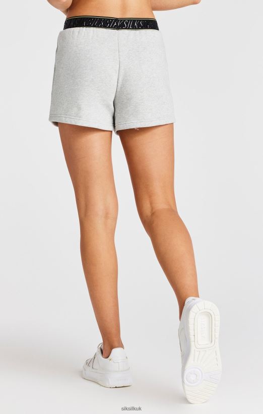 SikSilk Apparel 020XHH360 Grey Marl Taped Runner Short Girls