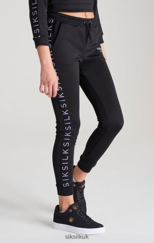 SikSilk Apparel 020XHH349 Black Taped Track Pant Girls