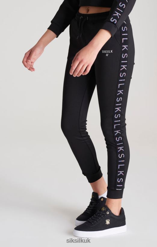 SikSilk Apparel 020XHH349 Black Taped Track Pant Girls