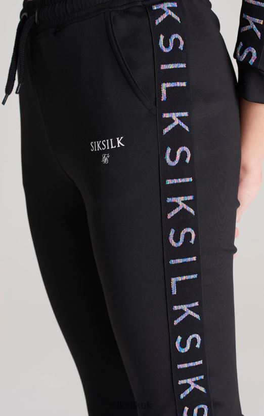 SikSilk Apparel 020XHH349 Black Taped Track Pant Girls