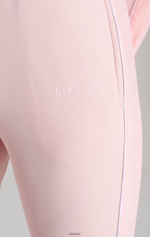 SikSilk Apparel 020XHH350 Pink Velour Taped Track Pant Girls