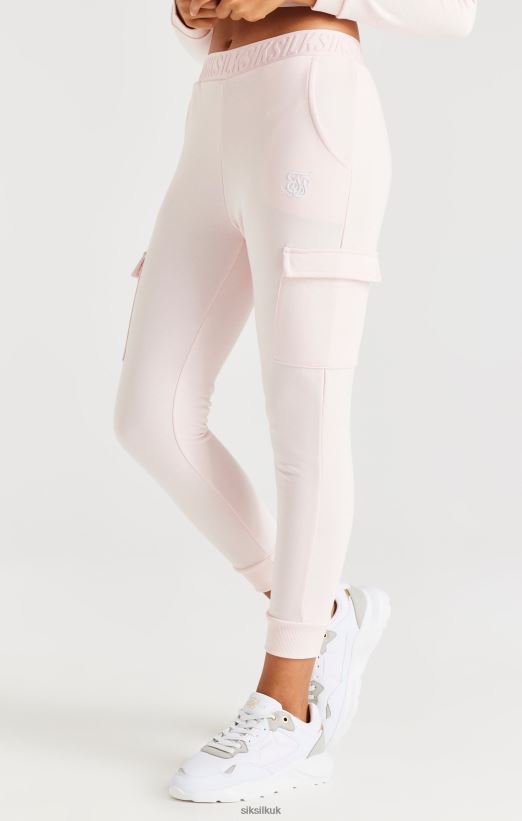 SikSilk Apparel 020XHH351 Taped Cargo Pants - Pink Girls